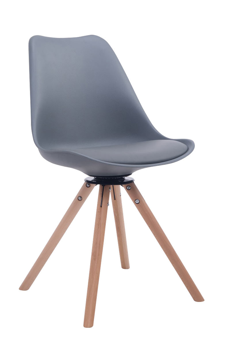 Troyes scaun vizitator rotativ din imitație de piele rotund