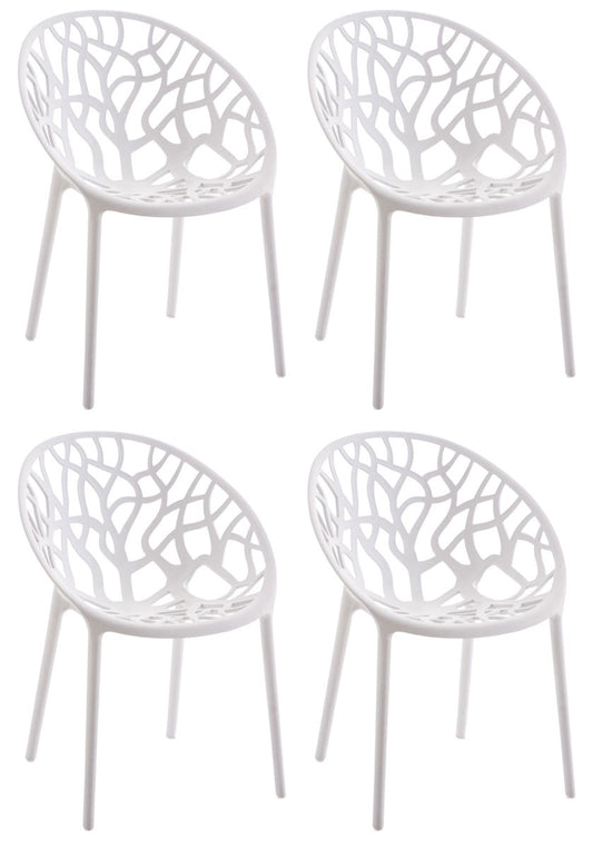 Set de 4 scaune de grădină stivuibile Hope