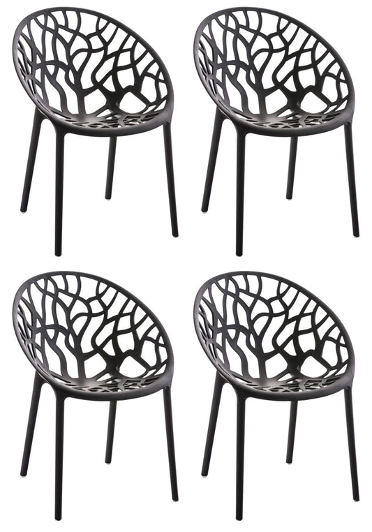 Set de 4 scaune de grădină stivuibile Hope