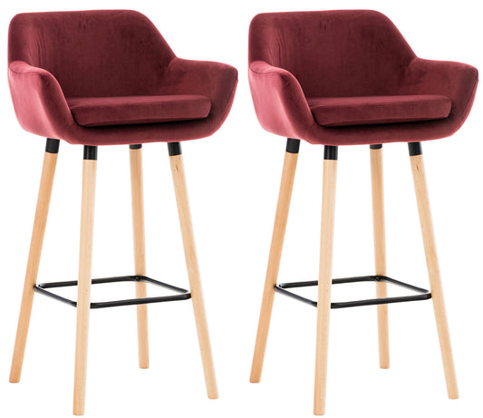 Set de 2 scaune de bar din catifea Grant