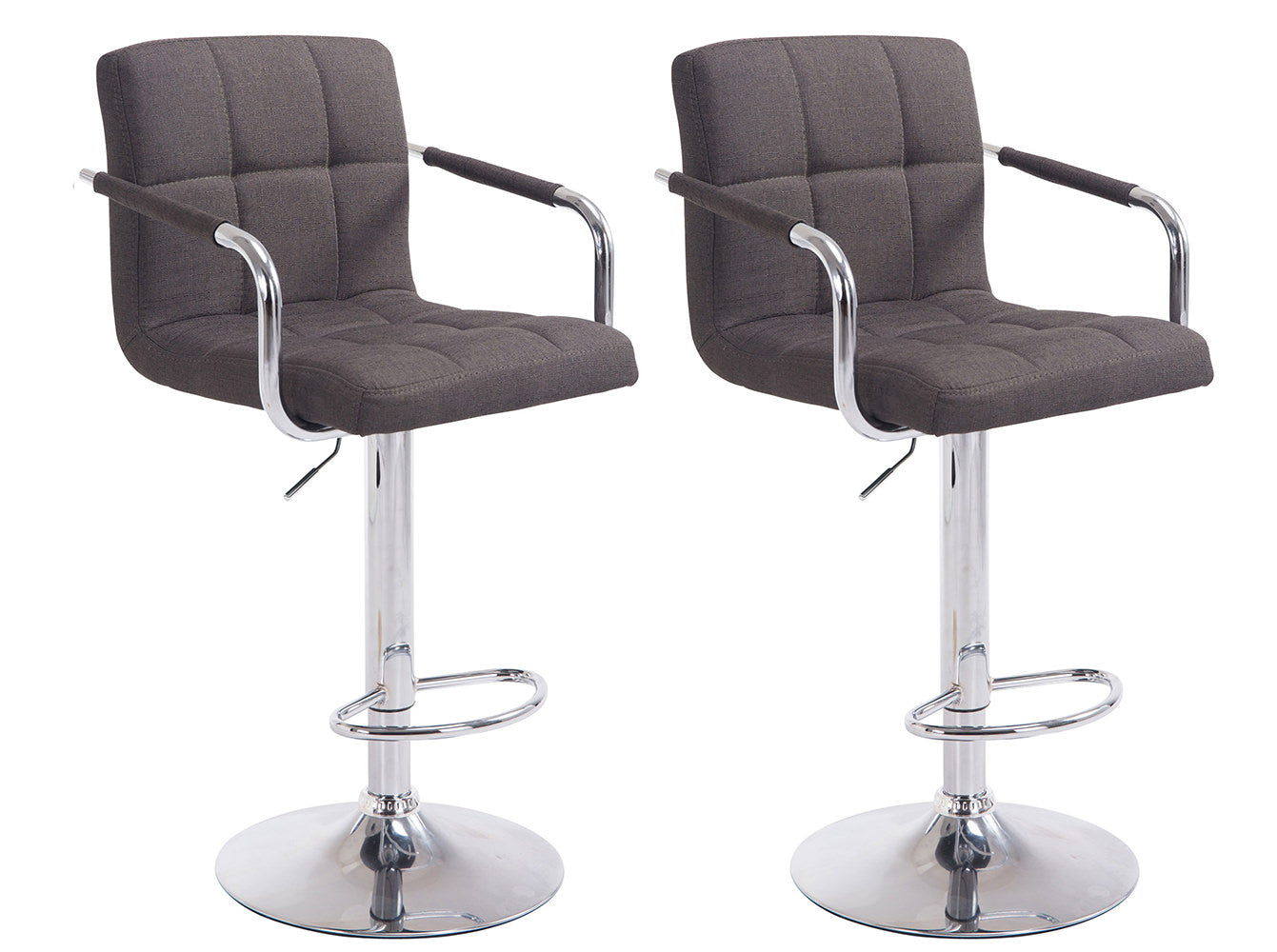 Set de 2 scaune de bar din țesătură Lucy