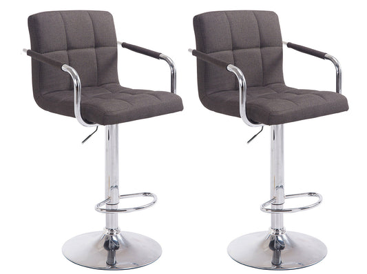 Set de 2 scaune de bar din țesătură Lucy