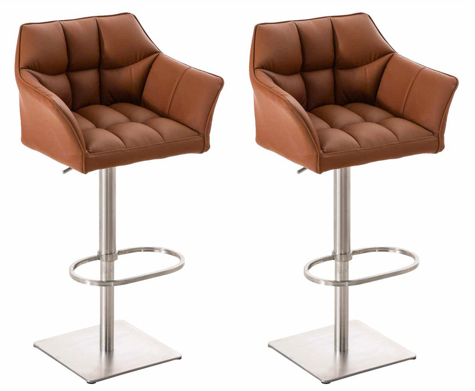 Set de 2 taburete de bar Damaso imitație de piele