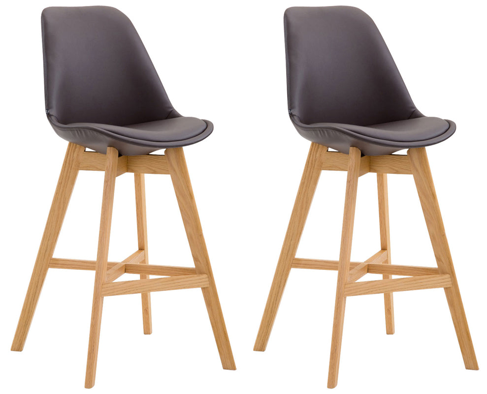 Set de 2 taburete de bar Cannes imitație de piele