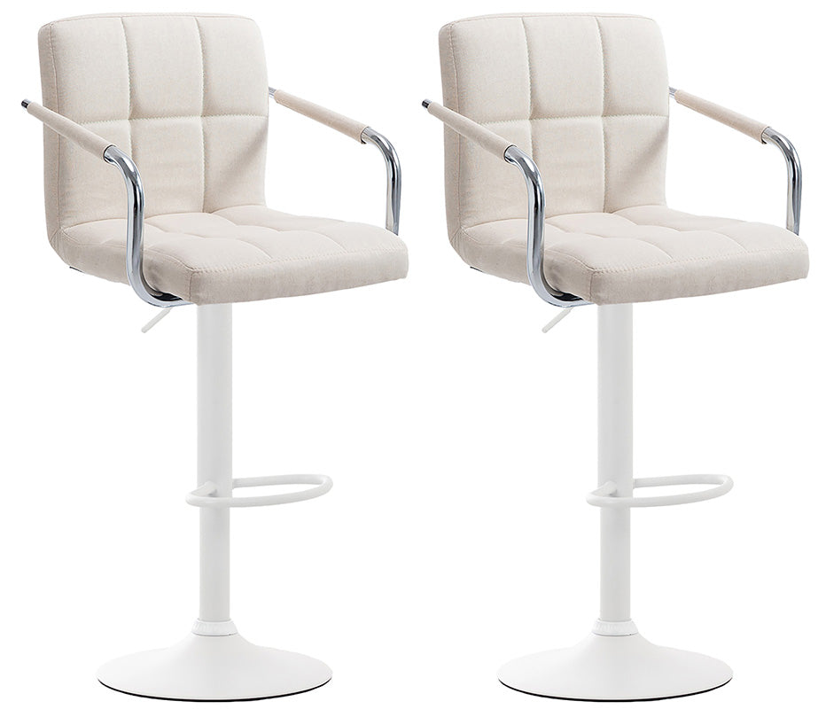 Set de 2 scaune de bar din țesătură Lucy