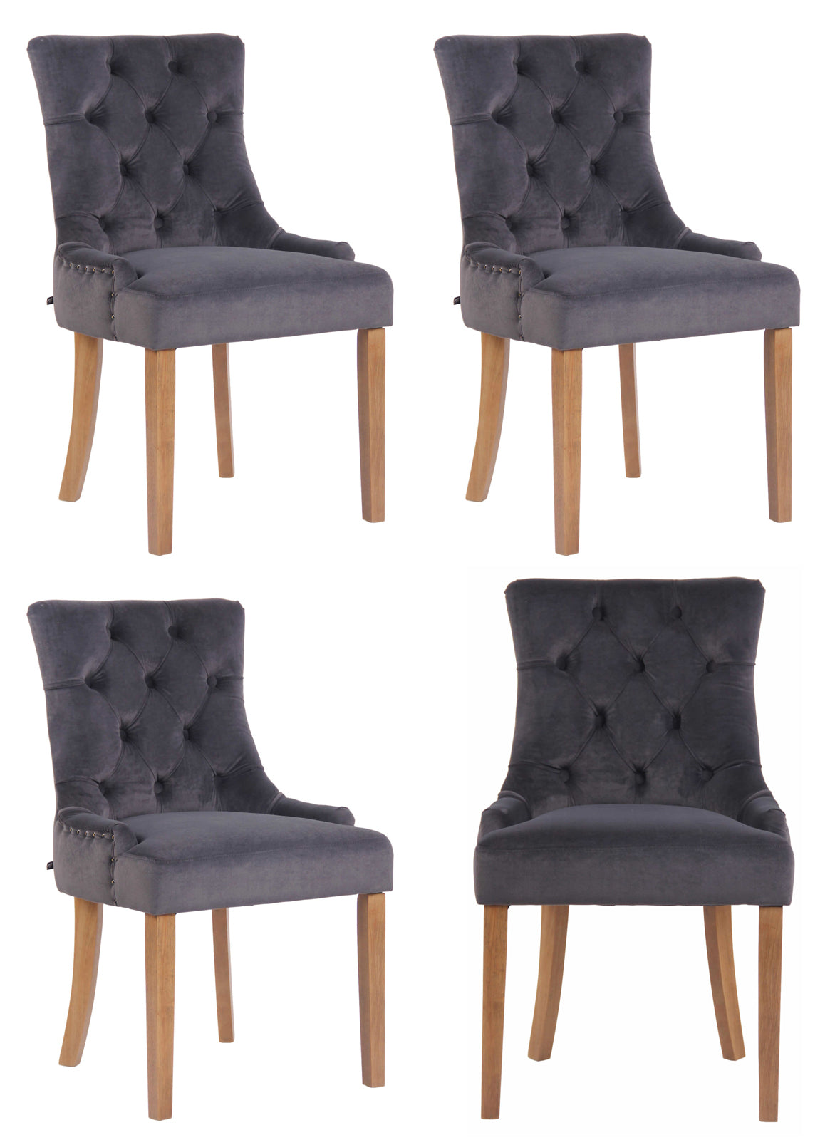 Set de 4 scaune de sufragerie Aberdeen catifea