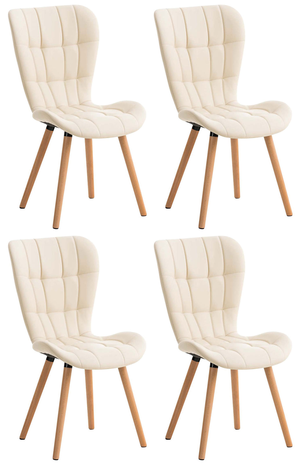 Set de 4 scaune de sufragerie Elda faux piele