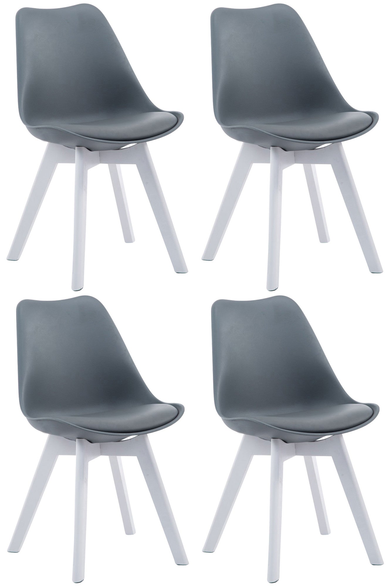 Set de 4 scaune pentru vizitatori din imitație de piele Borneo