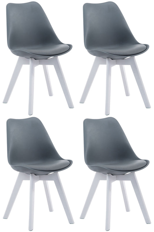 Set de 4 scaune pentru vizitatori din imitație de piele Borneo