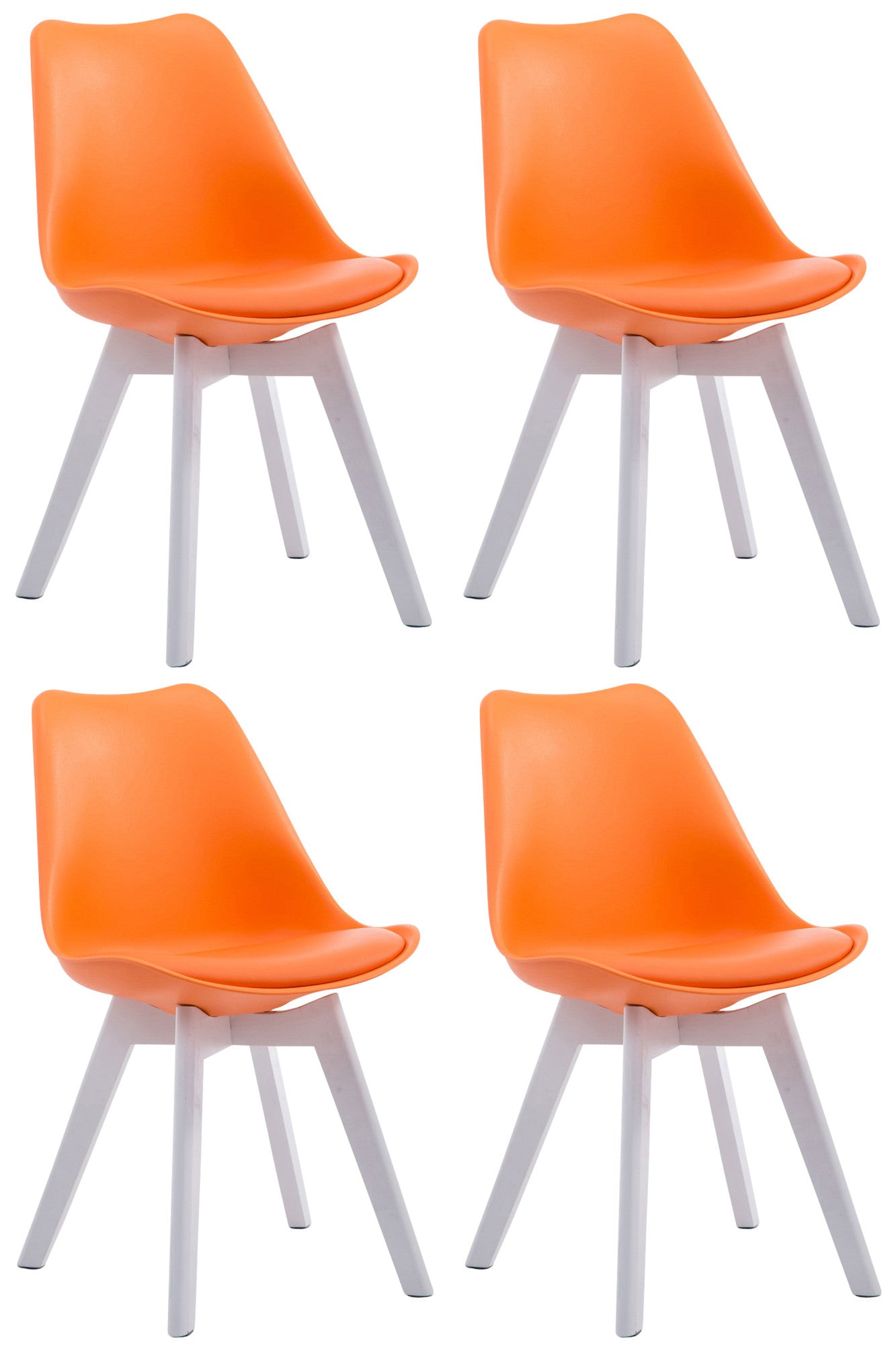 Set de 4 scaune pentru vizitatori din imitație de piele Borneo