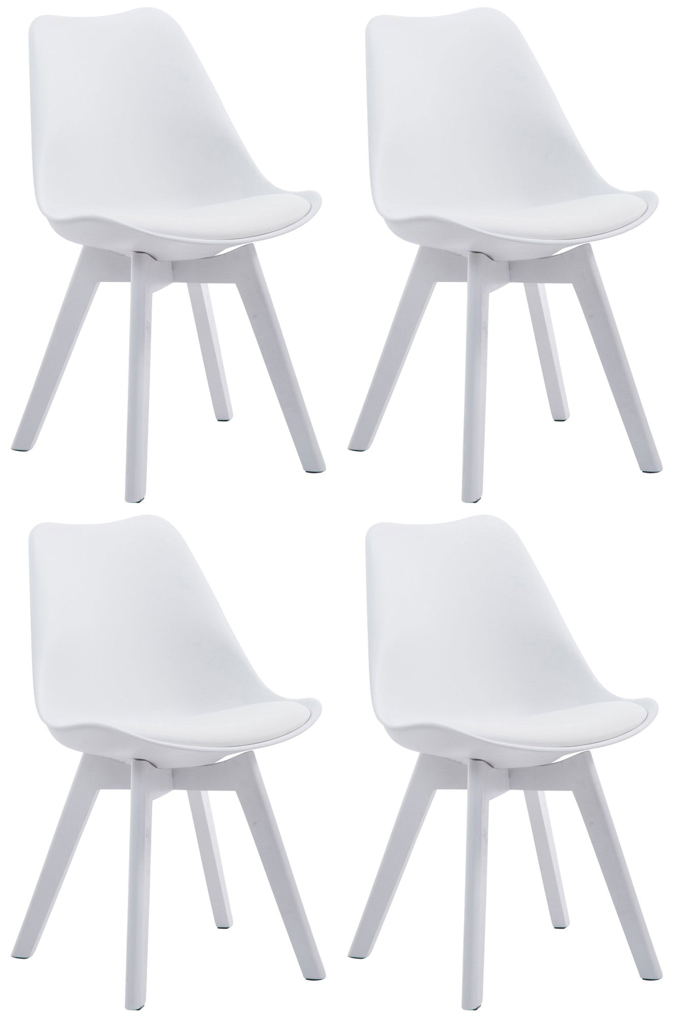 Set de 4 scaune pentru vizitatori din imitație de piele Borneo