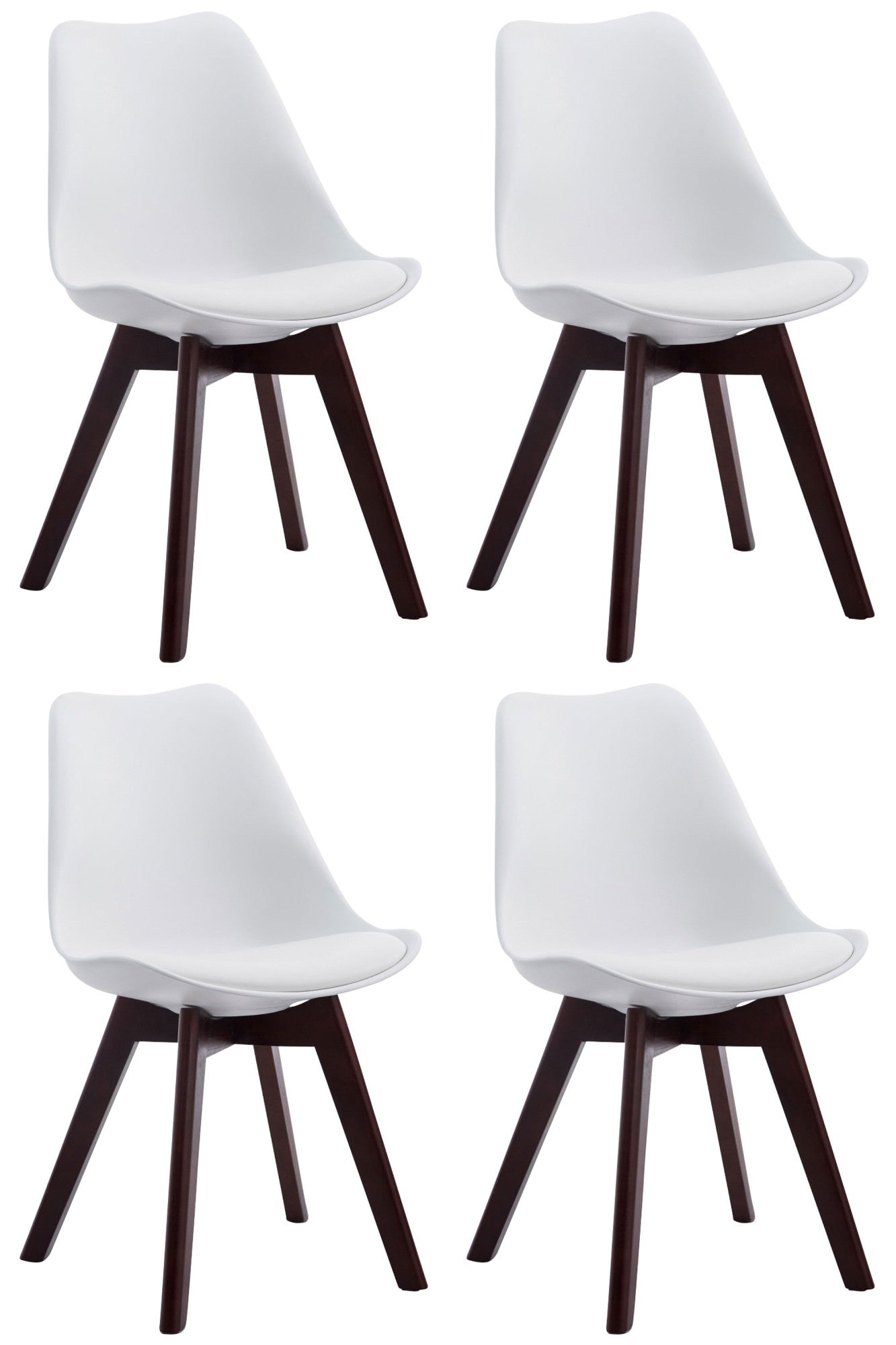 Set de 4 scaune pentru vizitatori din imitație de piele Borneo