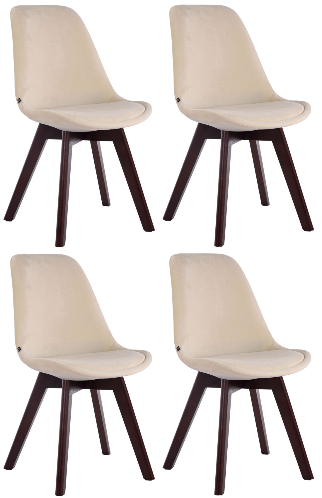 Set de 4 scaune pentru vizitatori catifea Borneo