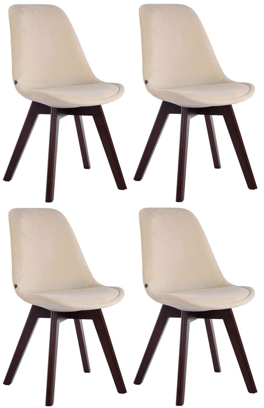 Set de 4 scaune pentru vizitatori catifea Borneo