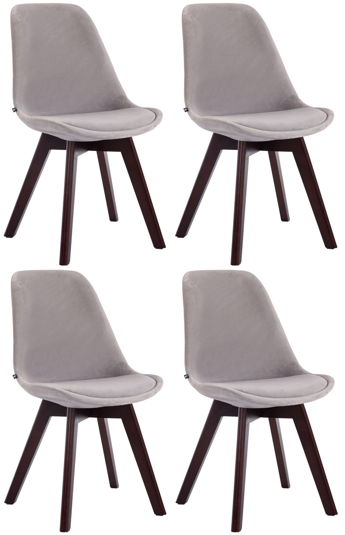 Set de 4 scaune pentru vizitatori catifea Borneo