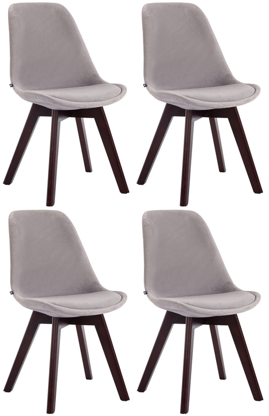 Set de 4 scaune pentru vizitatori catifea Borneo