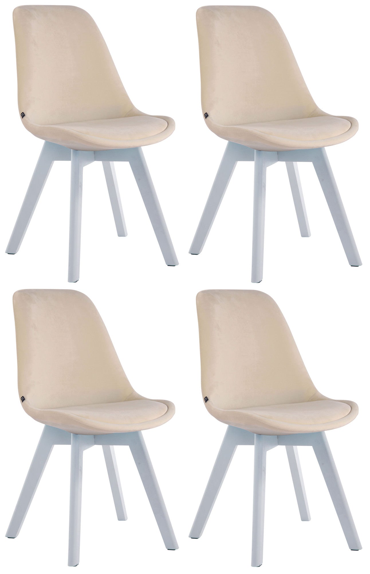 Set de 4 scaune pentru vizitatori catifea Borneo