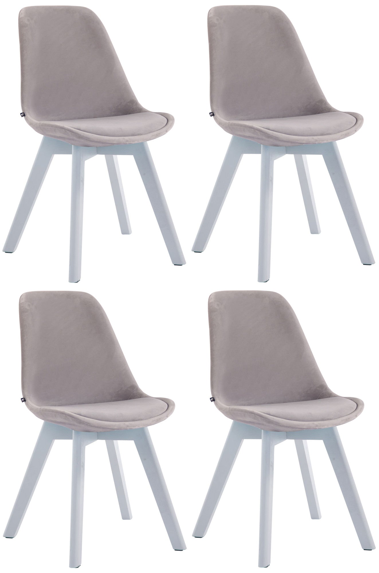 Set de 4 scaune pentru vizitatori catifea Borneo