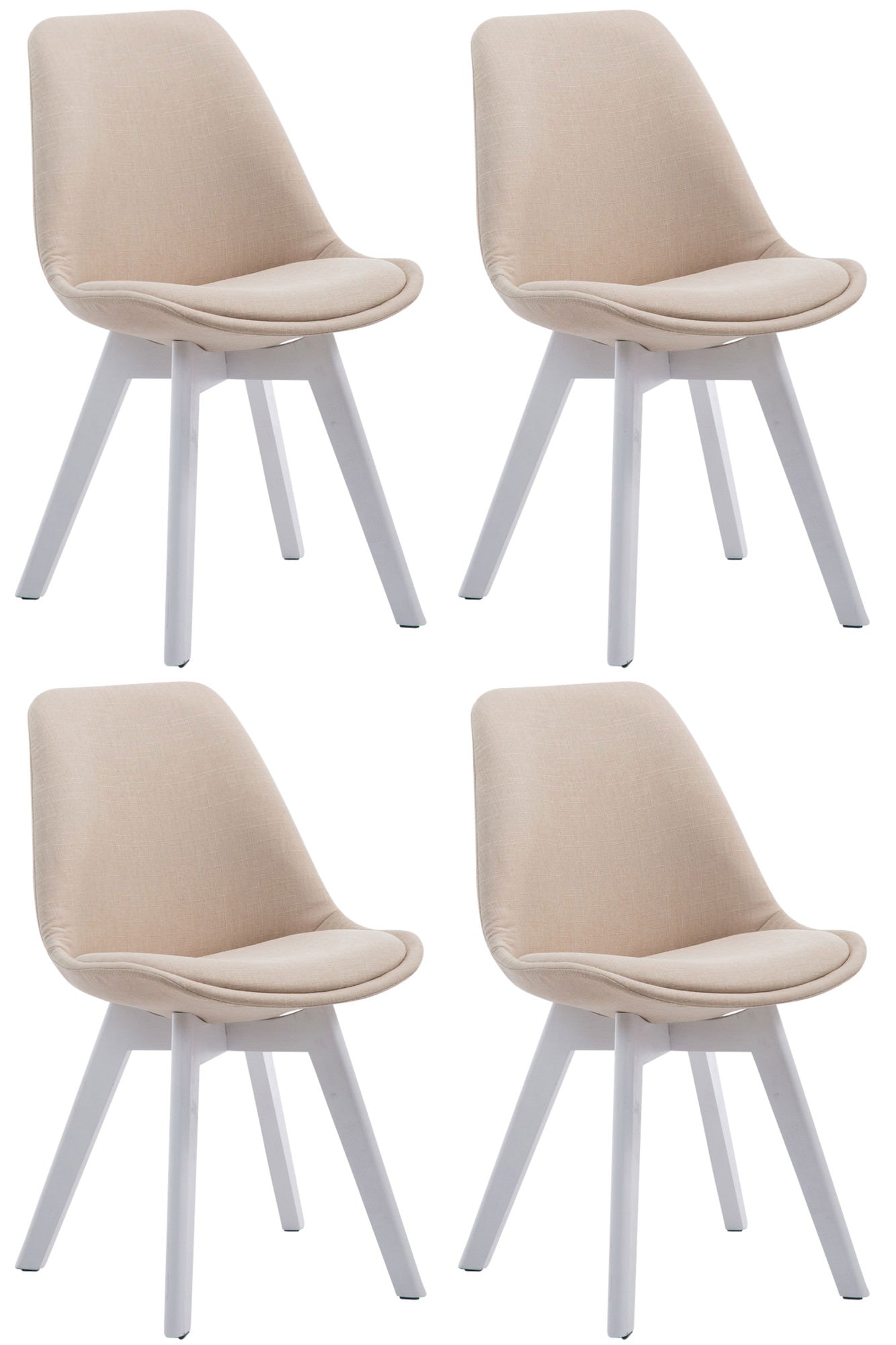 Set de 4 scaune pentru vizitatori din țesătură Borneo V2