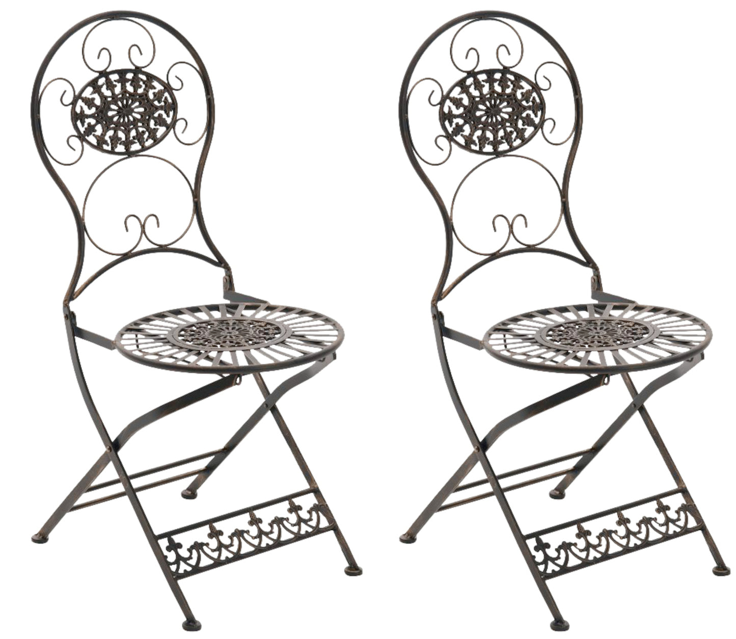 Set de 2 scaune pliabile din fier Mani