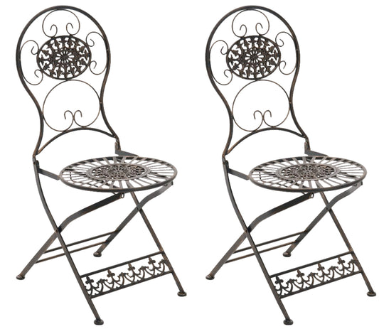 Set de 2 scaune pliabile din fier Mani