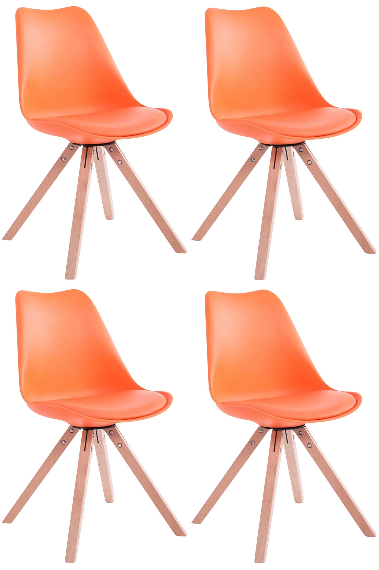 Set de 4 scaune Toulouse imitație de piele Square