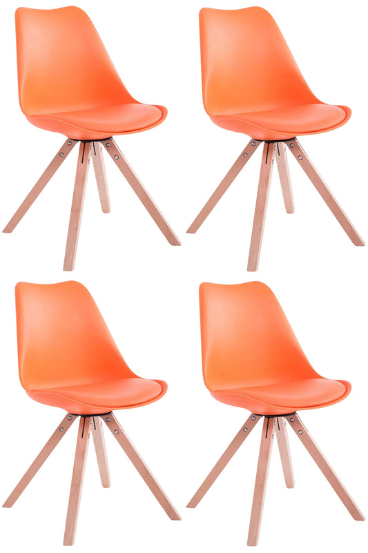 Set de 4 scaune Toulouse imitație de piele Square