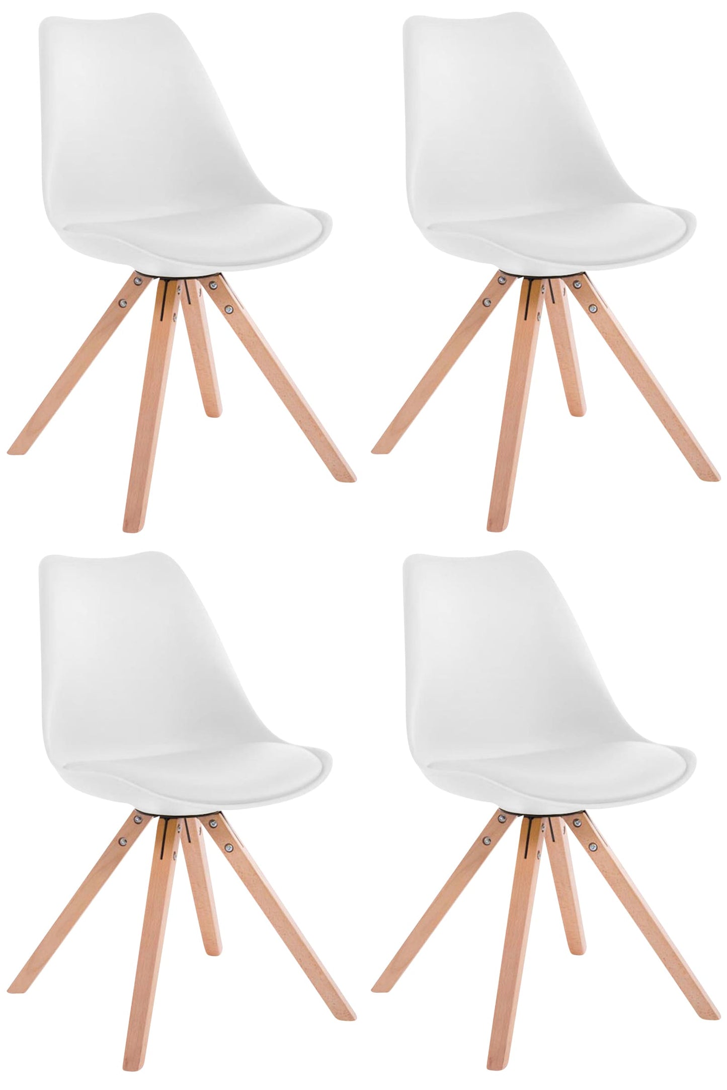 Set de 4 scaune Toulouse imitație de piele Square