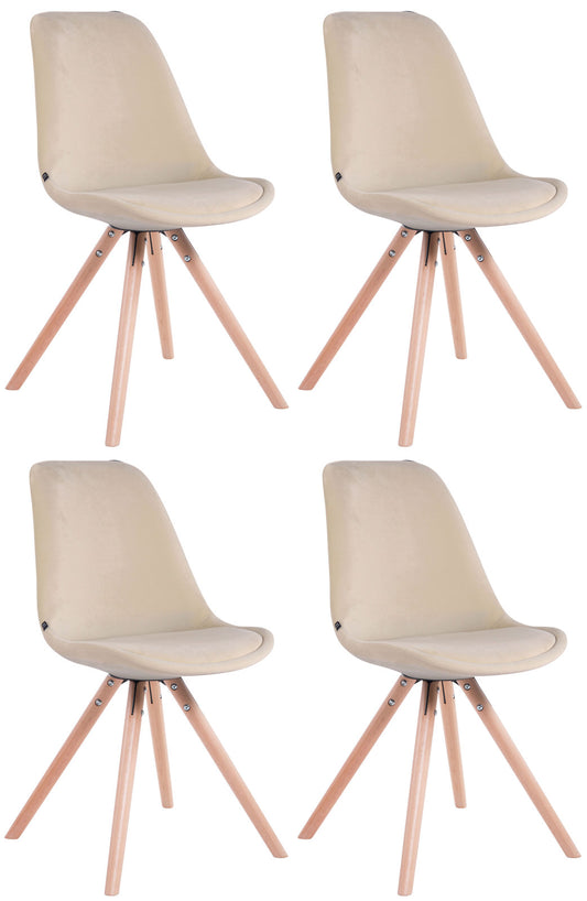 Set de 4 scaune Toulouse catifea rotund