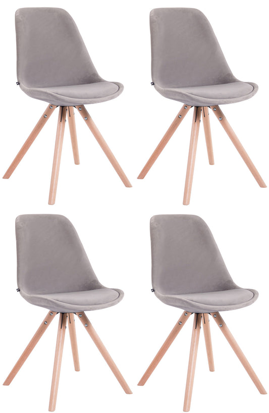 Set de 4 scaune Toulouse catifea rotund