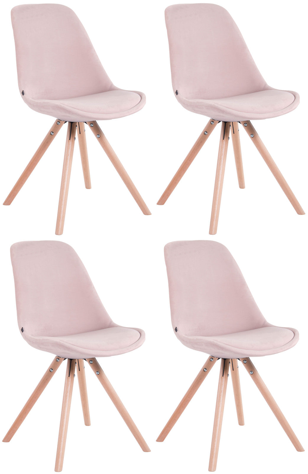 Set de 4 scaune Toulouse catifea rotund