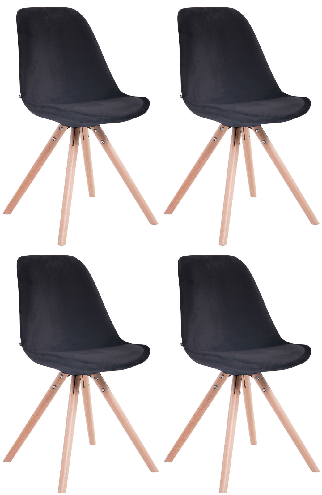 Set de 4 scaune Toulouse catifea rotund