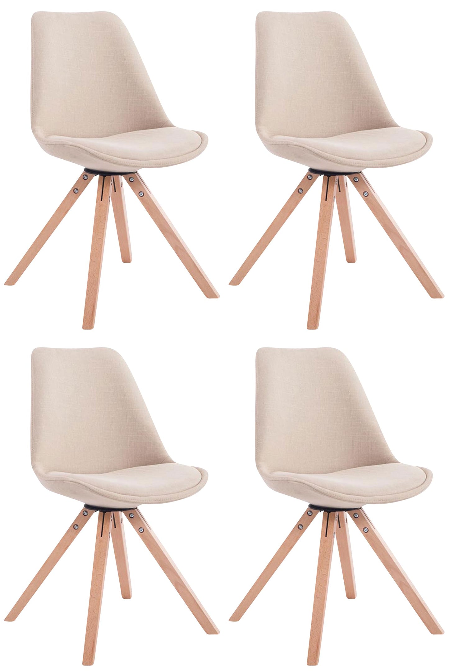 Set de 4 scaune pentru vizitatori țesătură Toulouse Square