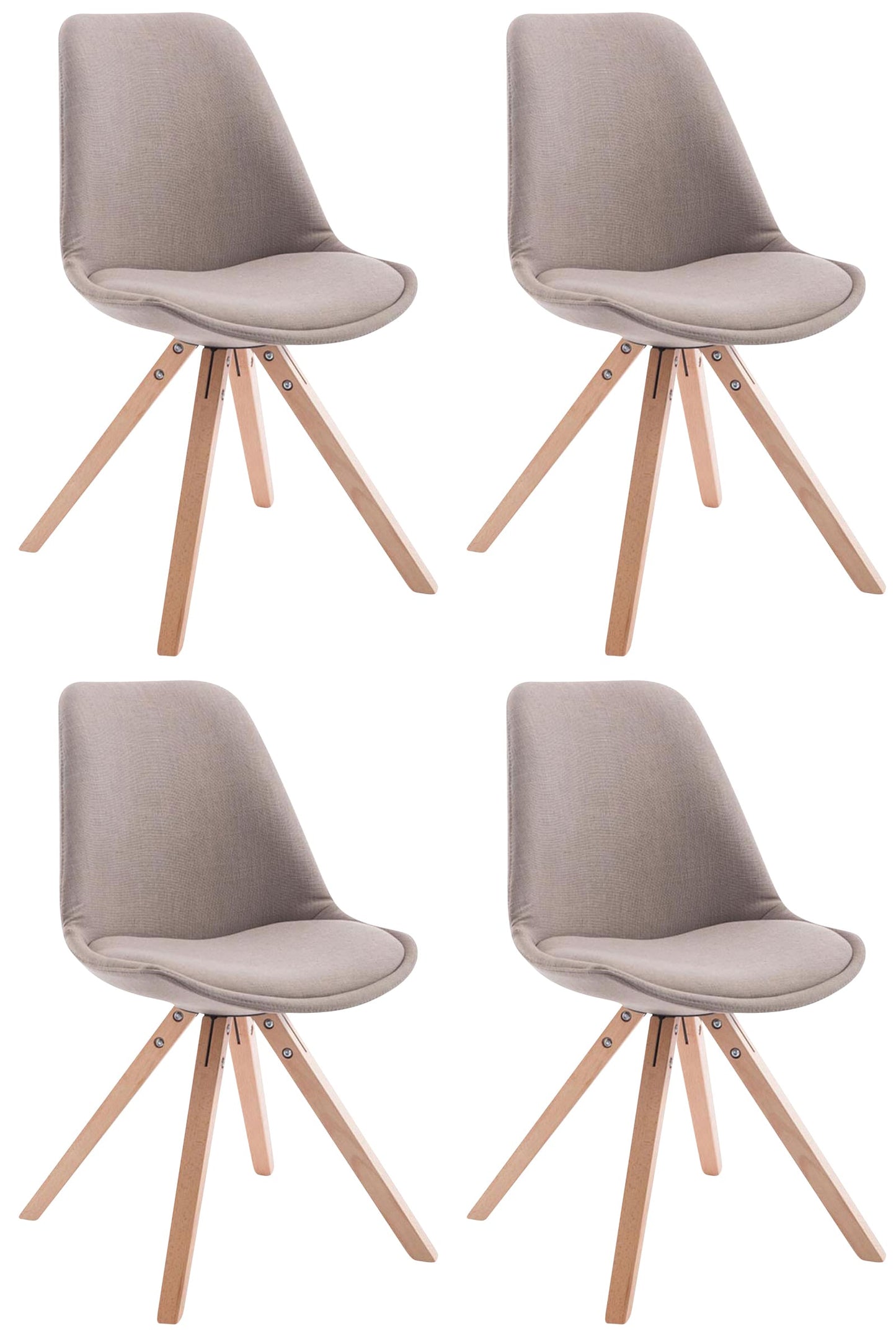 Set de 4 scaune pentru vizitatori țesătură Toulouse Square