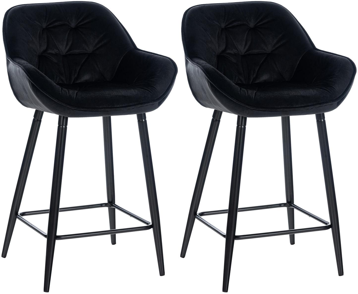 Set de 2 scaune de bar Gibson catifea înălțimea scaunului 76 cm