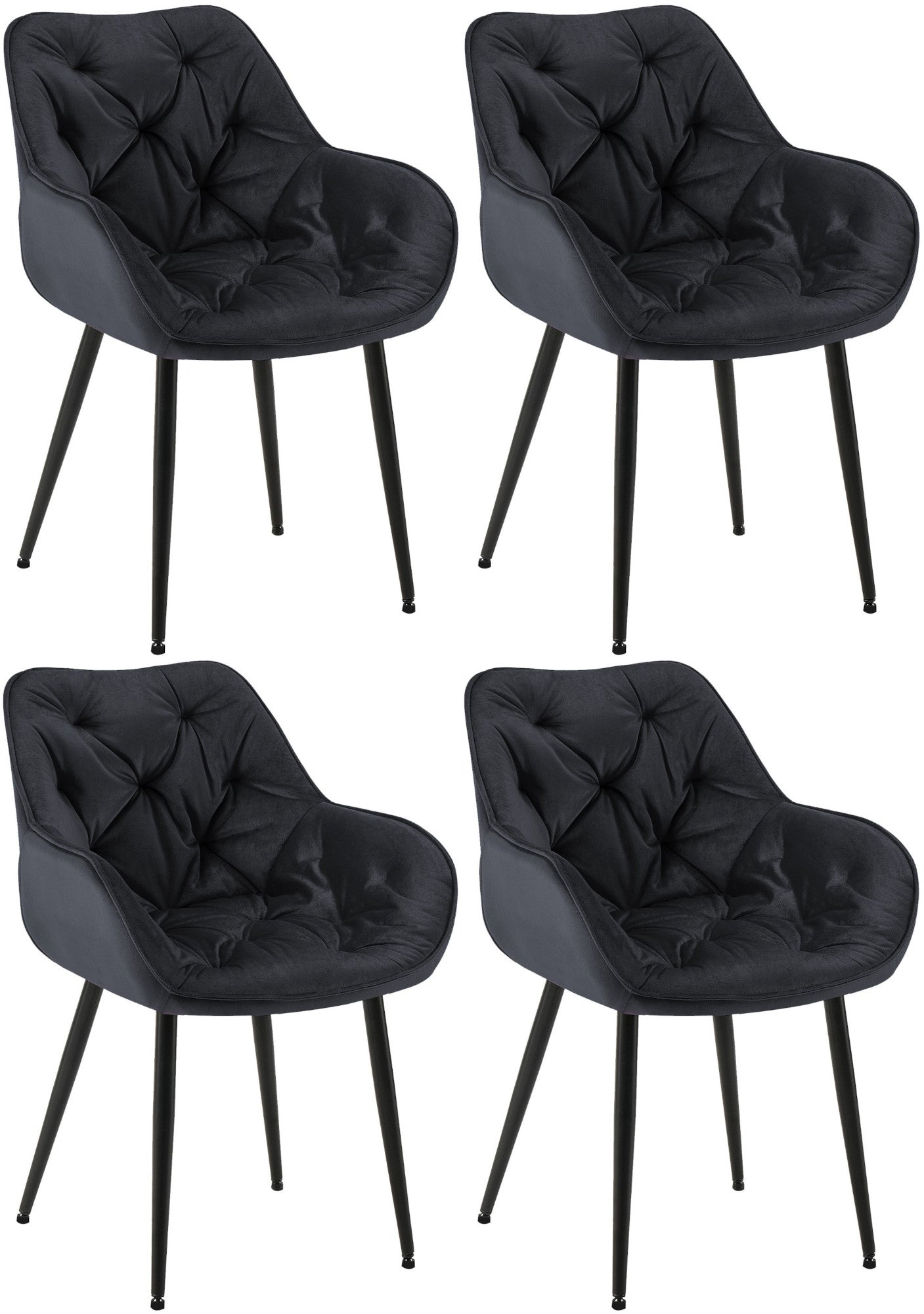 Set de 4 scaune Tanna catifea