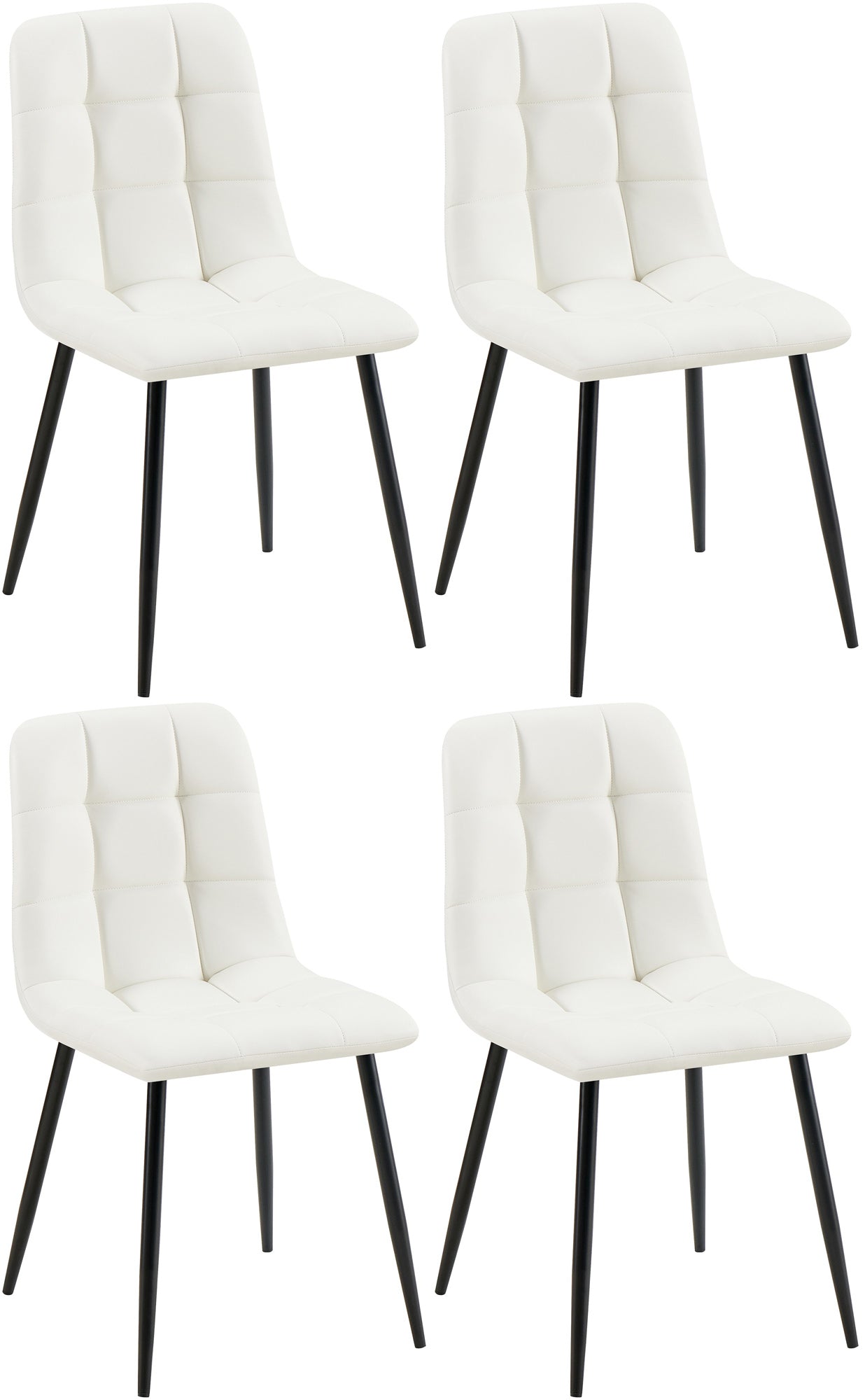 Set de 4 scaune de sufragerie Antibes imitație de piele