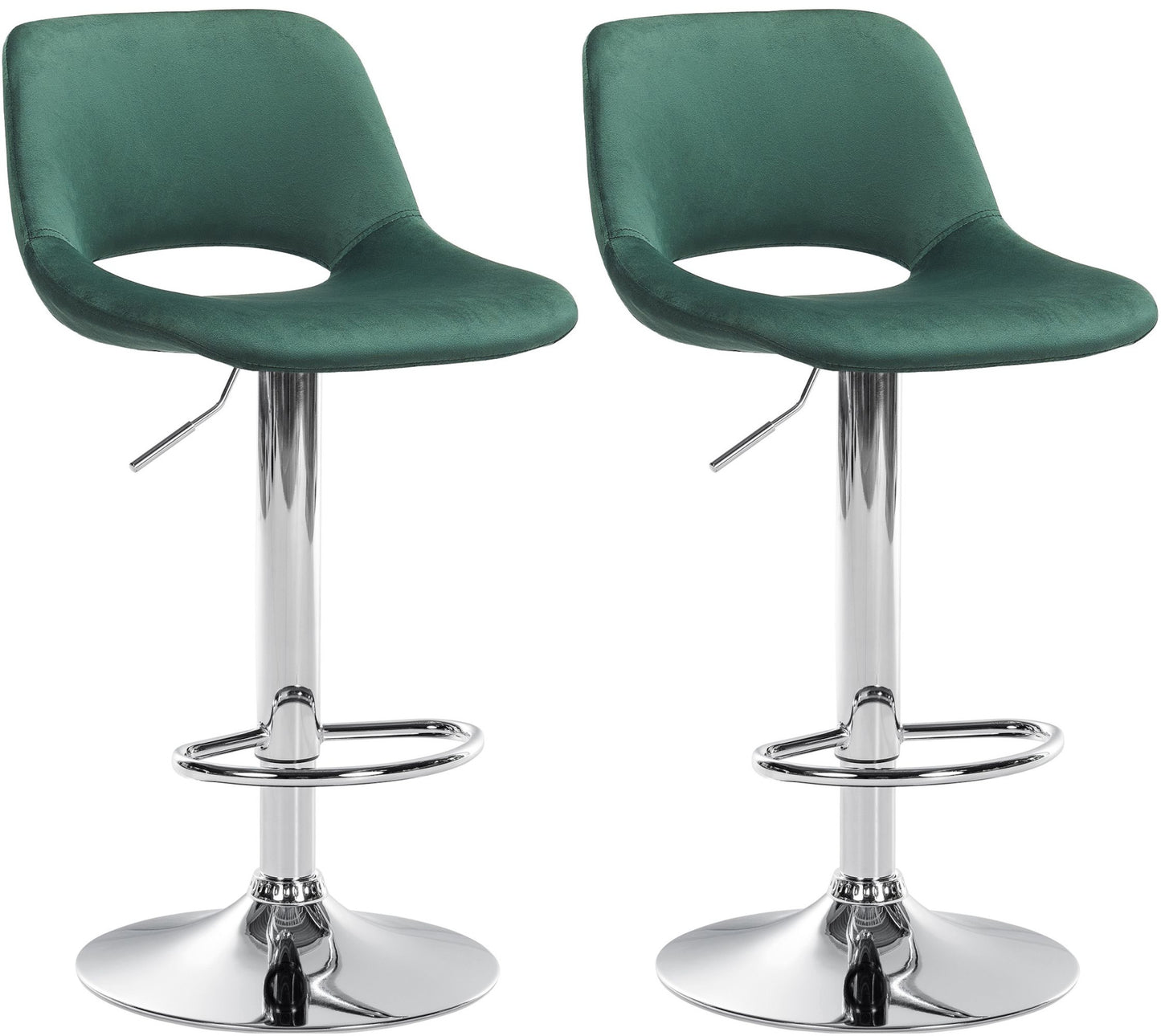 Set de 2 scaune de bar din catifea Camden