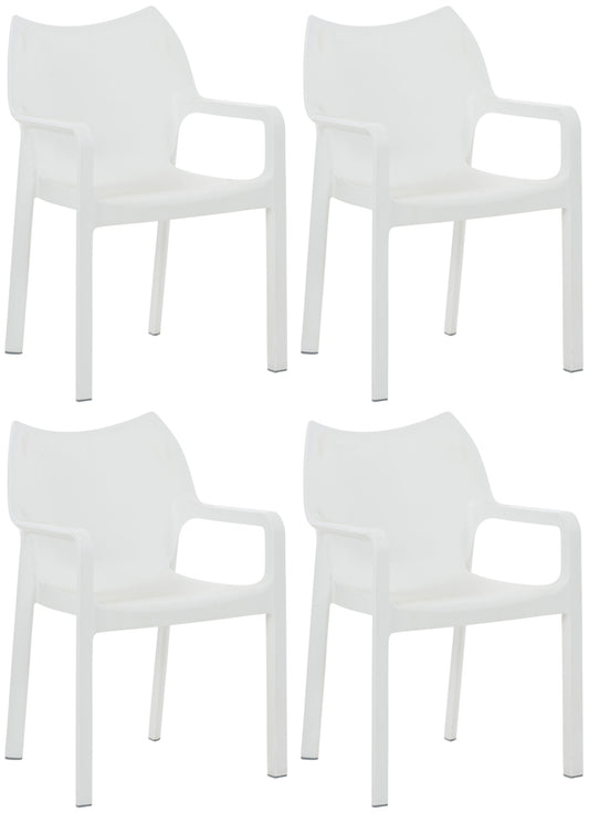 Set de 4 scaune de grădină Diva cu brațe