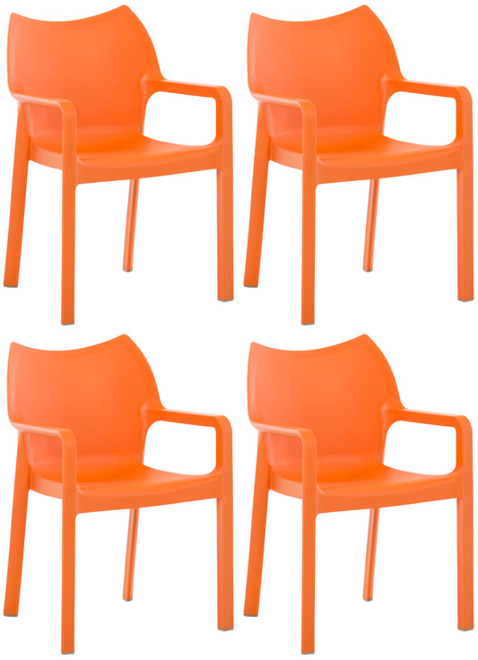 Set de 4 scaune de grădină Diva cu brațe