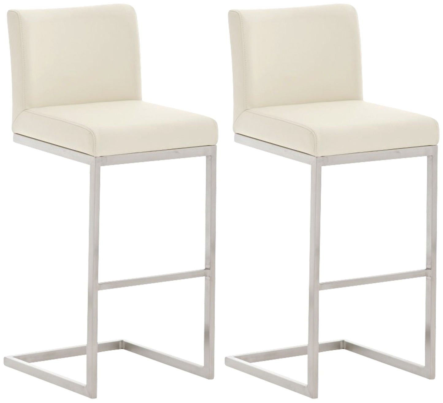 Set de 2 scaune de bar din oțel inoxidabil Paros