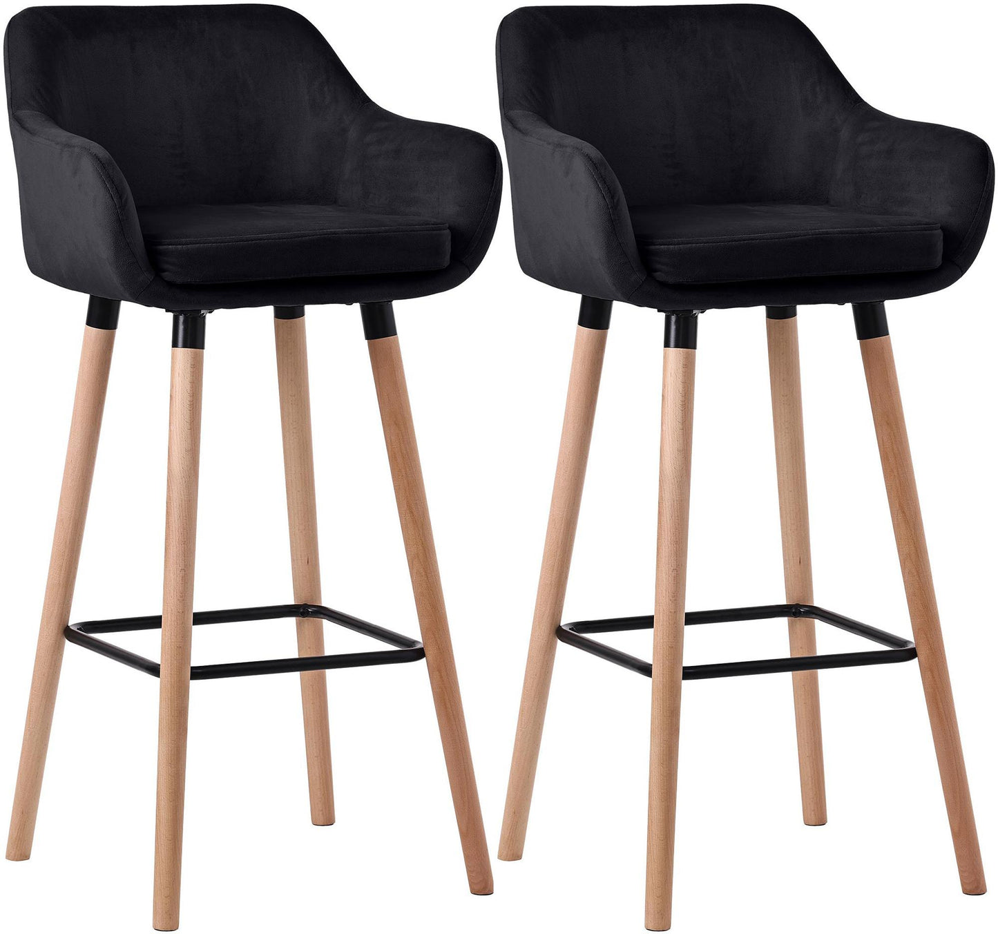 Set de 2 scaune de bar din catifea Grant