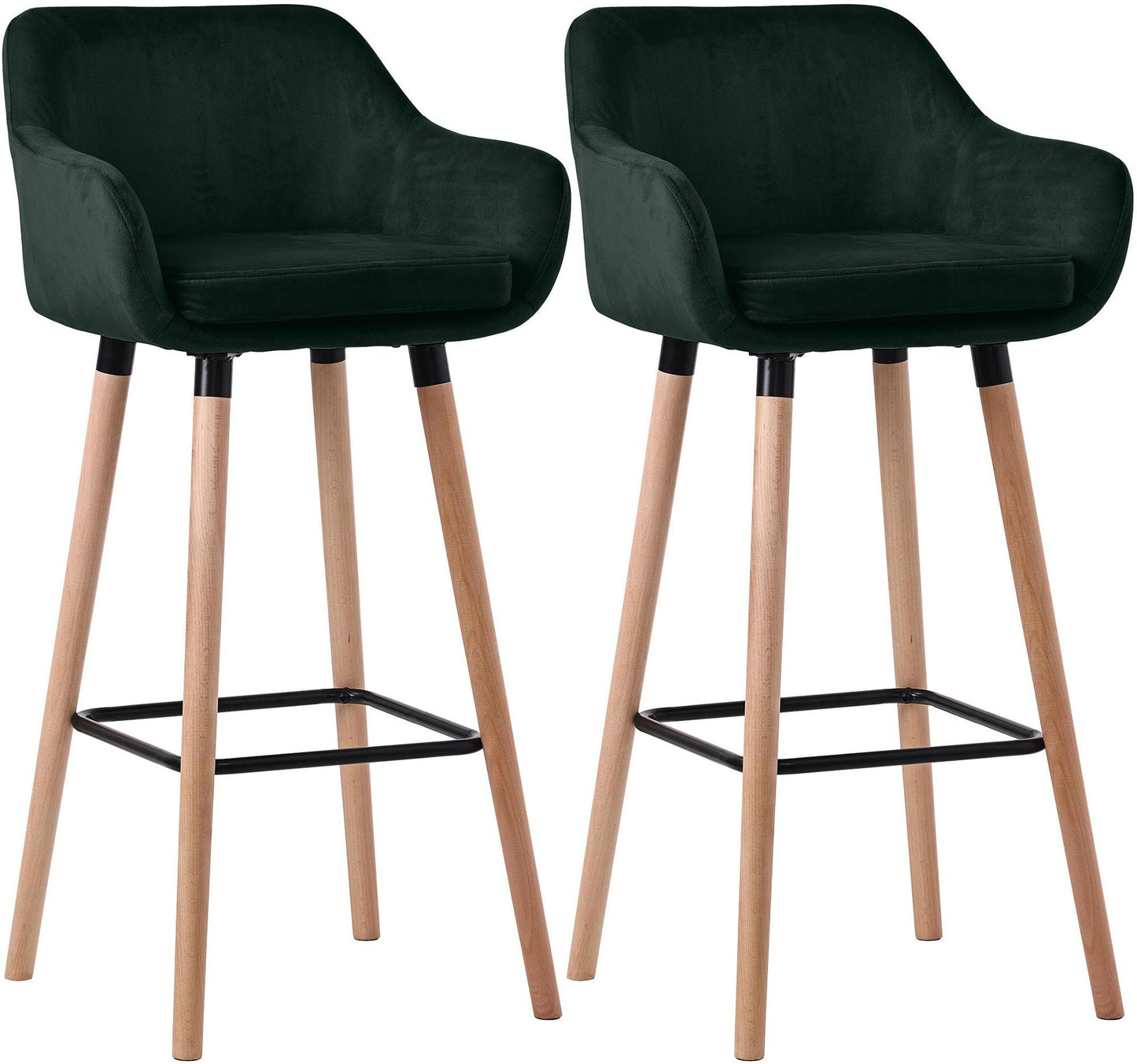 Set de 2 scaune de bar din catifea Grant