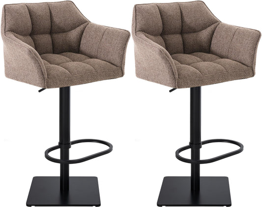 Set de 2 taburete de bar Damaso din material textil