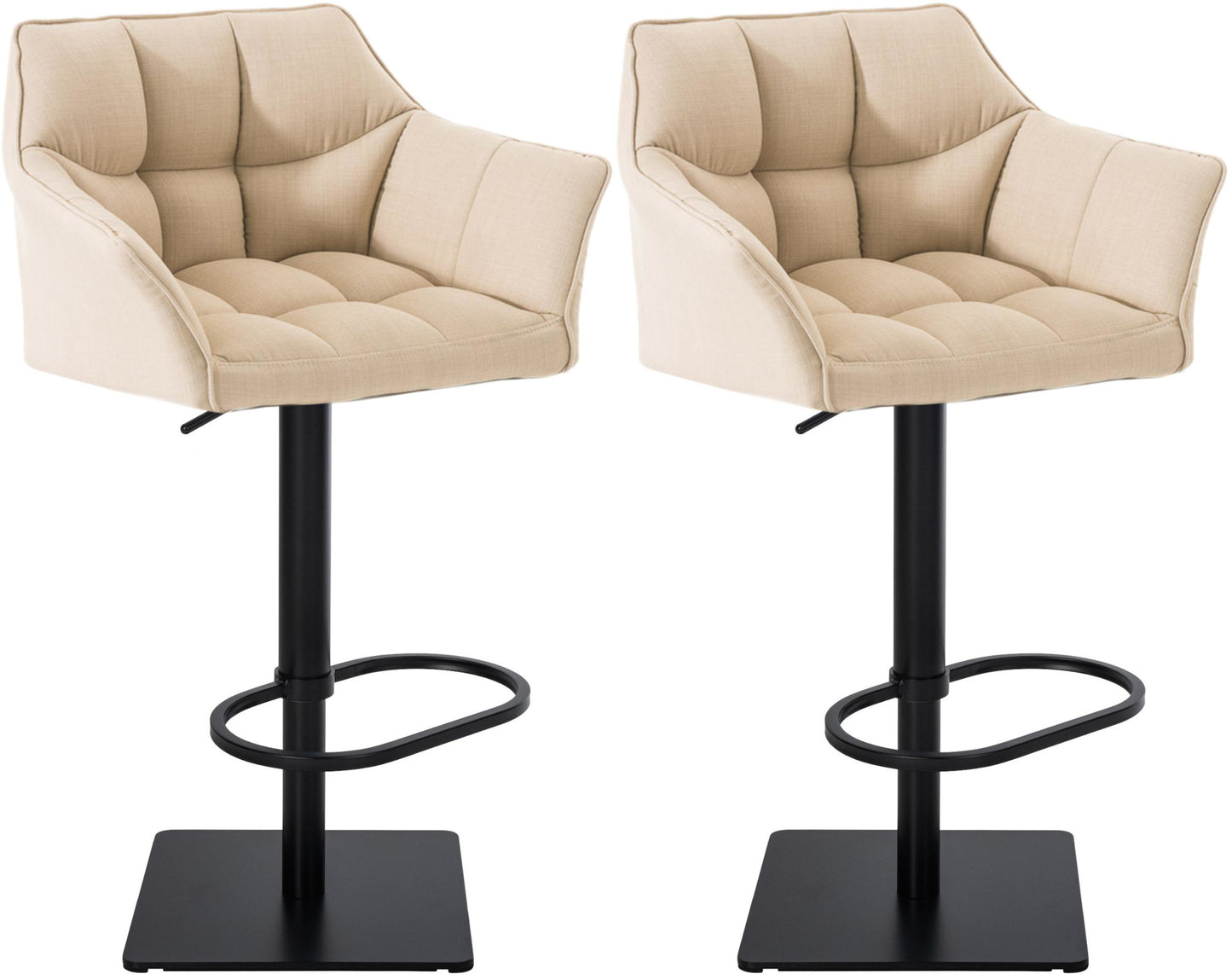 Set de 2 taburete de bar Damaso din material textil