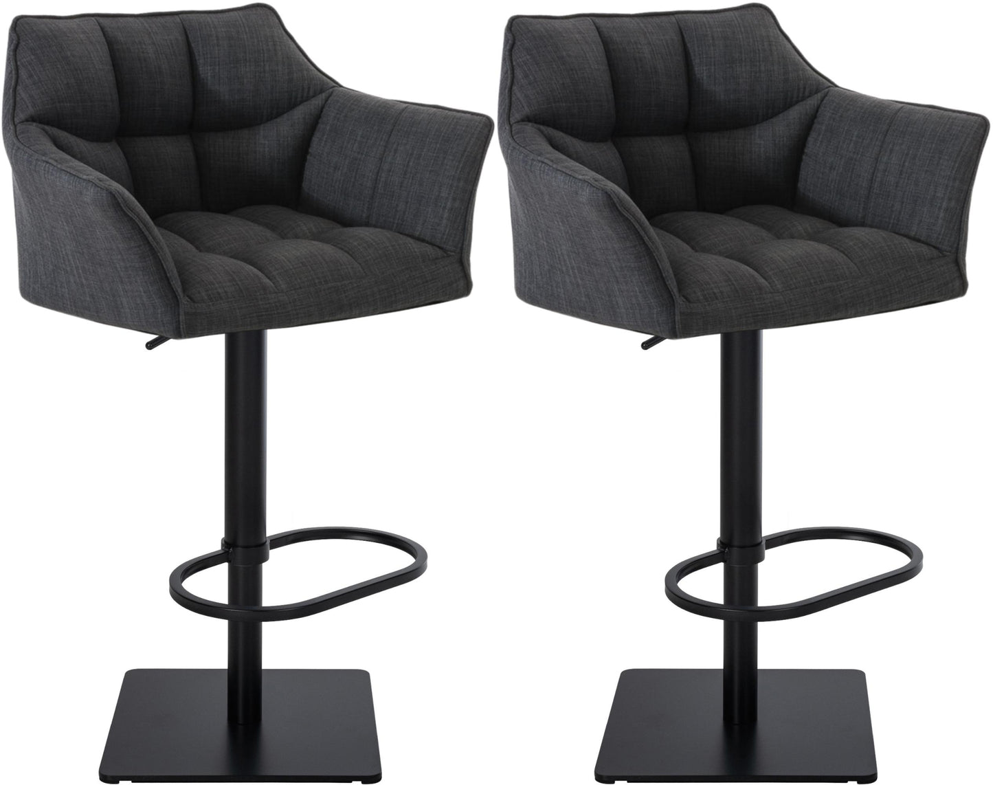 Set de 2 taburete de bar Damaso din material textil