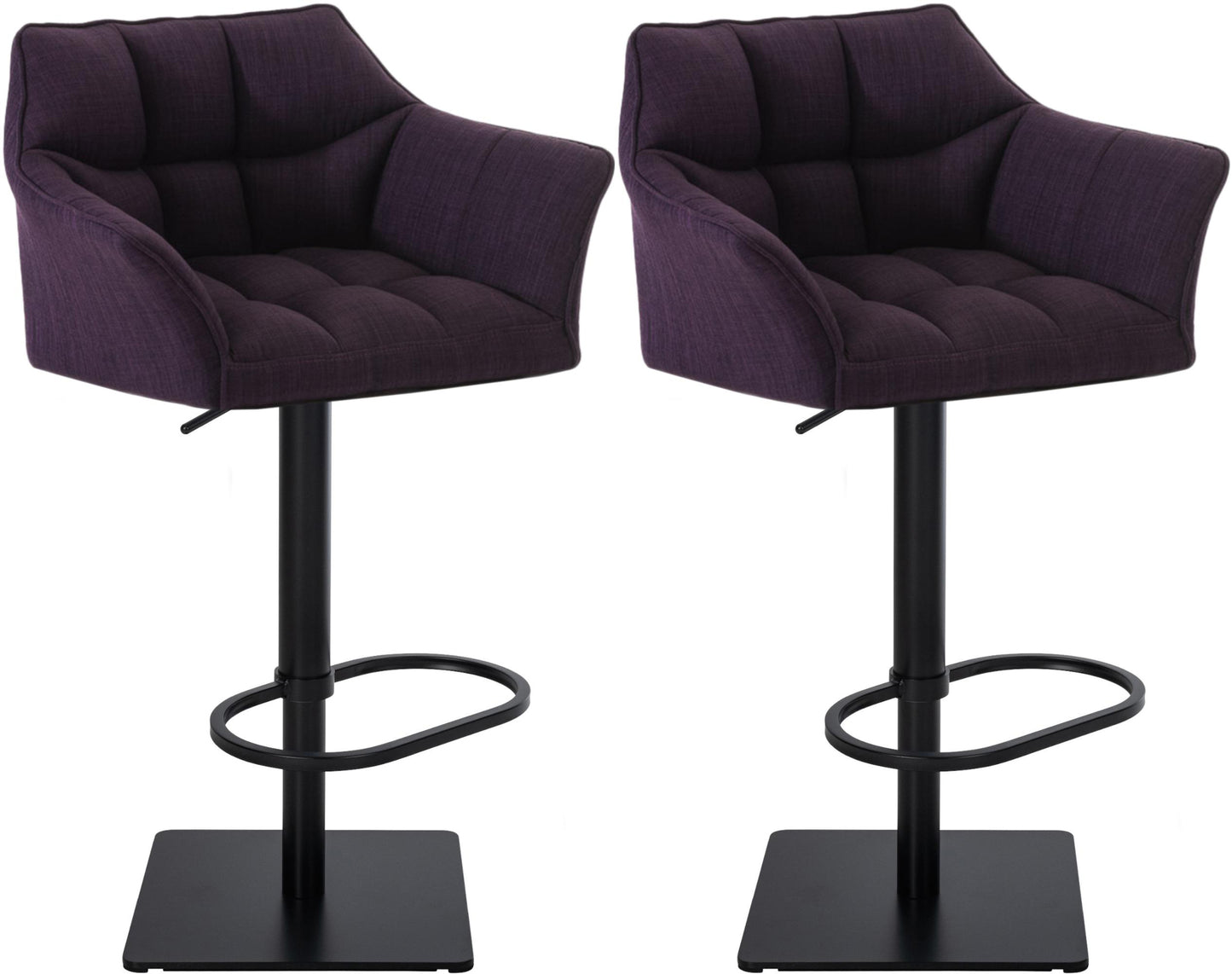 Set de 2 taburete de bar Damaso din material textil