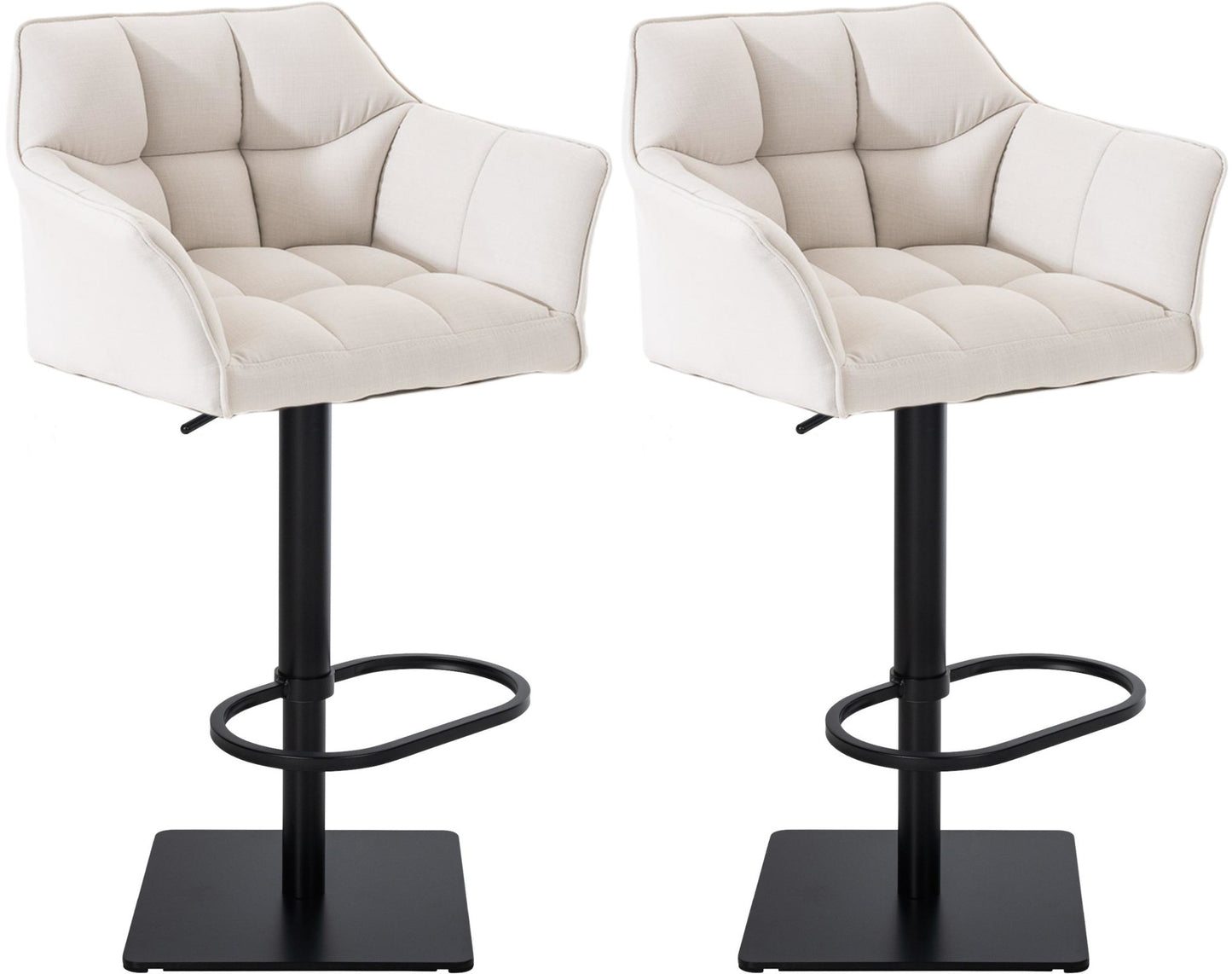 Set de 2 taburete de bar Damaso din material textil