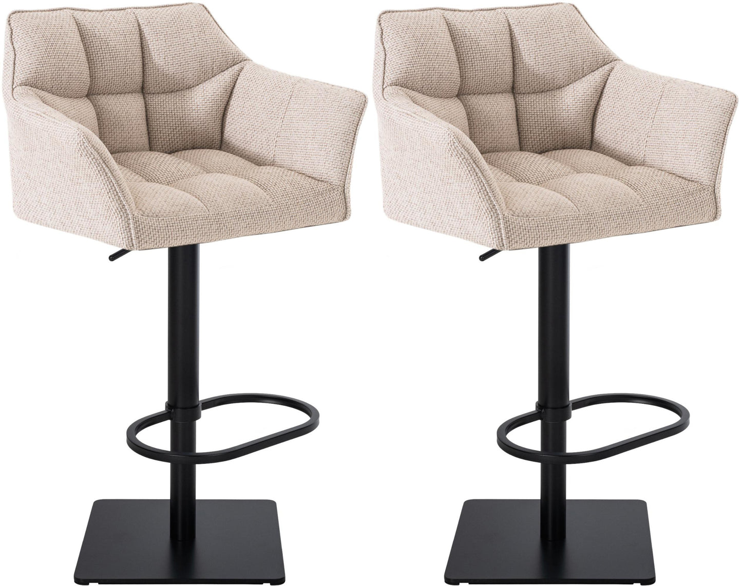 Set de 2 taburete de bar Damaso din material textil