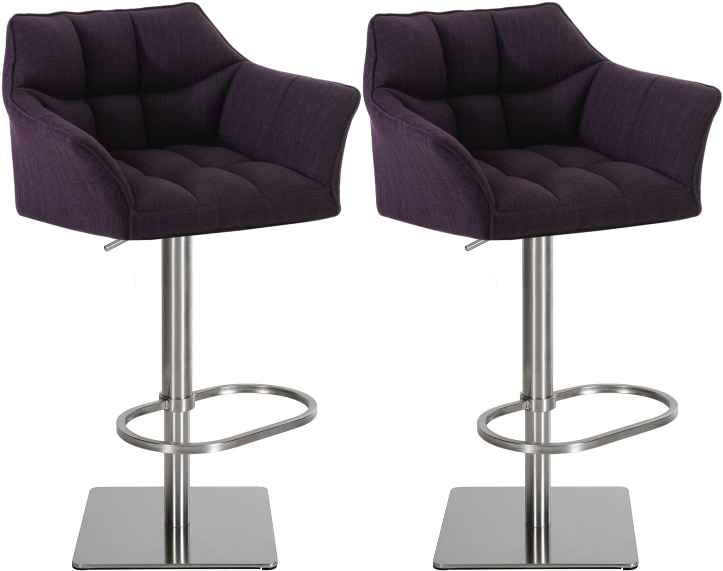 Set de 2 taburete de bar Damaso din material textil